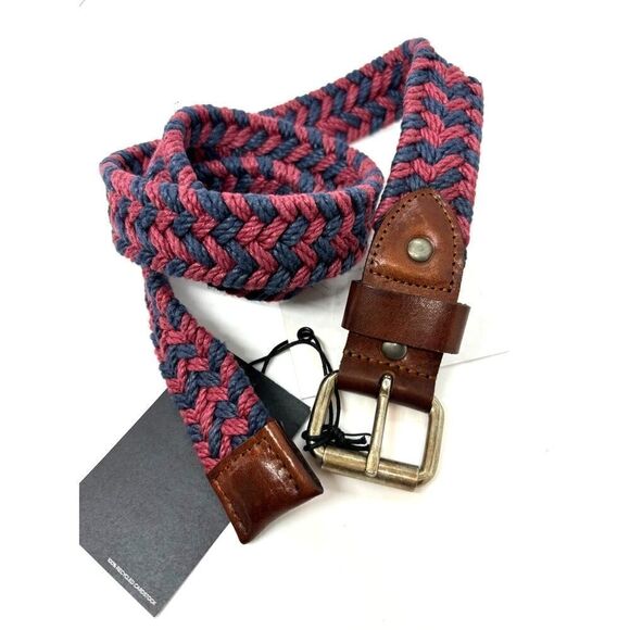 NWT RE/DONE Braided Belt O/S Belt Length 37.5" x 1 1/8th Wide Navy Blue & Red - Picture 1 of 5